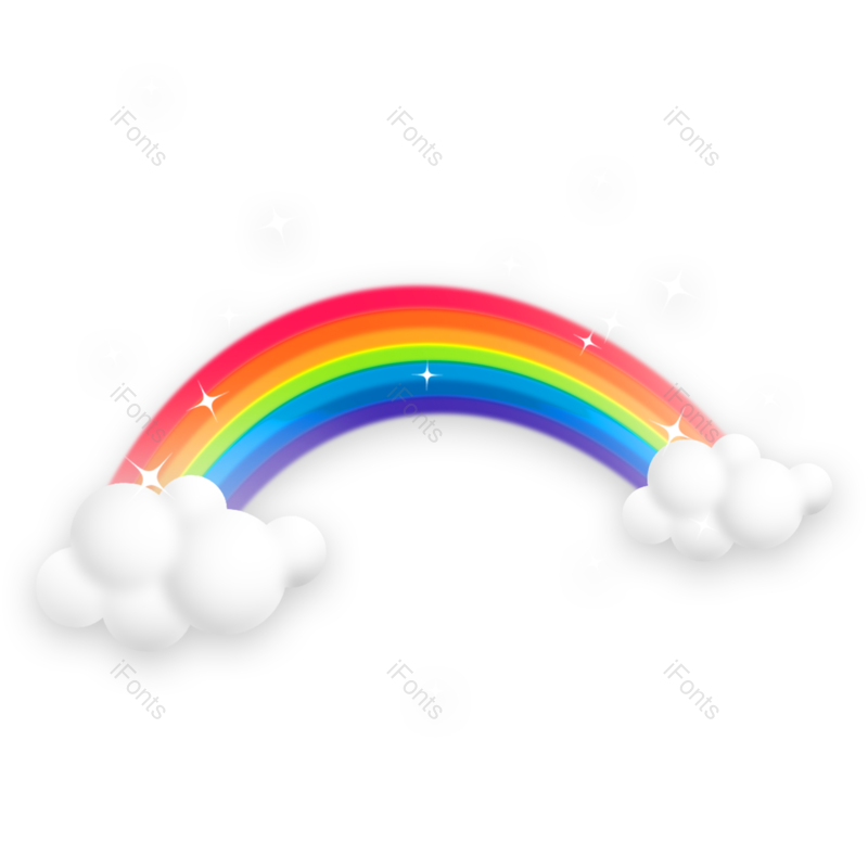 卡通图片,立体元素,彩虹PNG,卡通彩虹免抠素材